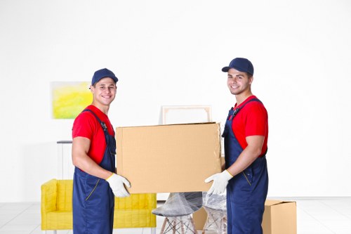 Prepared moving boxes and furniture for a flat move near Kentish Town