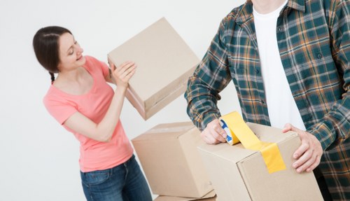 Student belongings being organised for a local removals service in Kentish Town