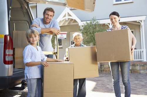 Van loading with secured furniture and boxes for transport